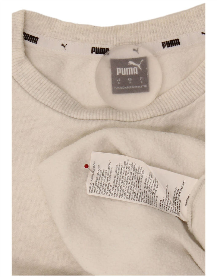 Puma Dame Grafisk Oversized Sweatshirt Jumper UK 10 Lille Grå Bomuld