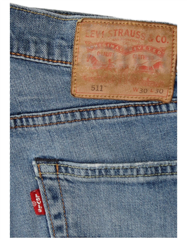 LEVI'S Herre 511 Slim Jeans W30 L30 Blå Bomuld