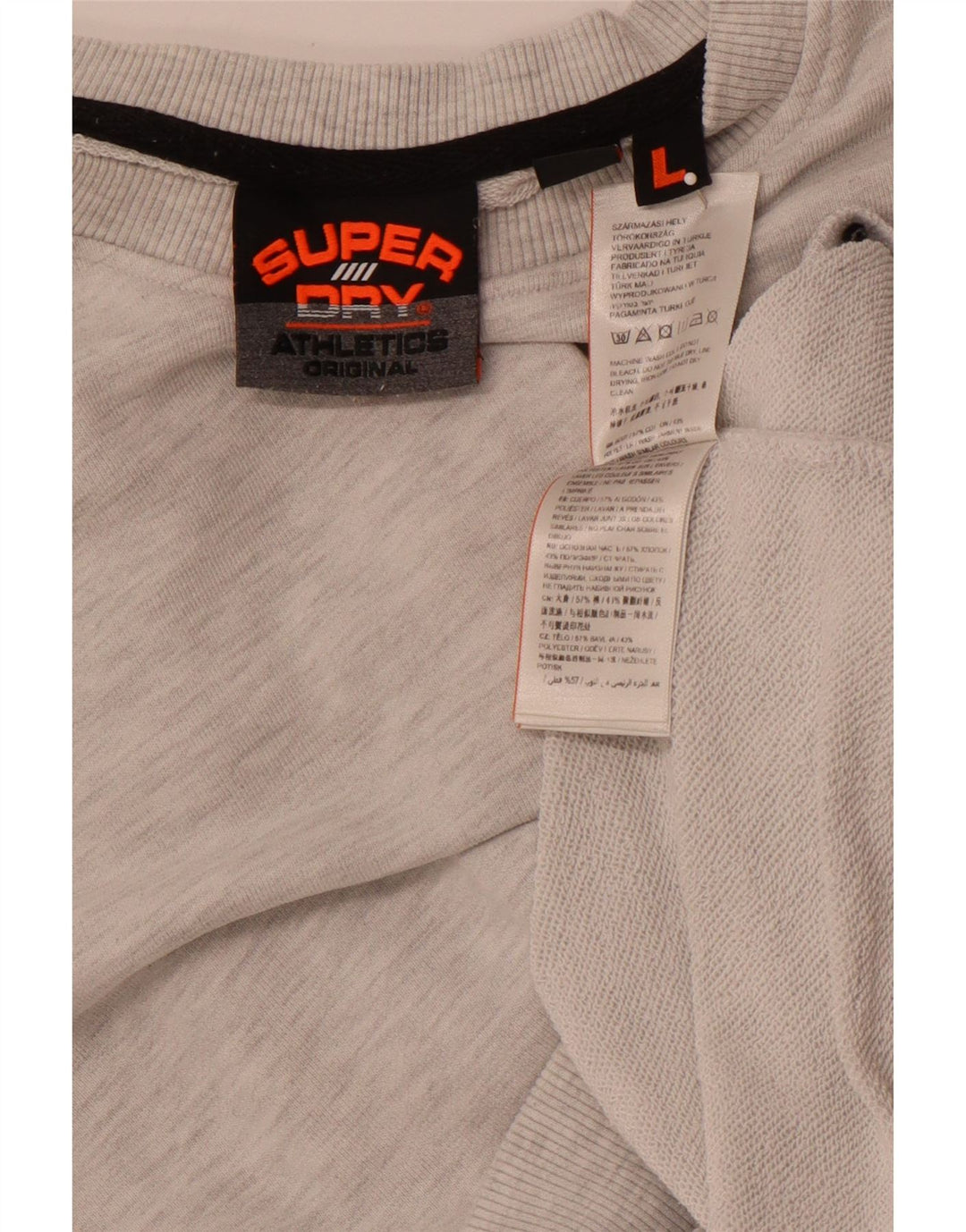 SUPERDRY Grafisk sweatshirt til mænd, stor grå bomuld