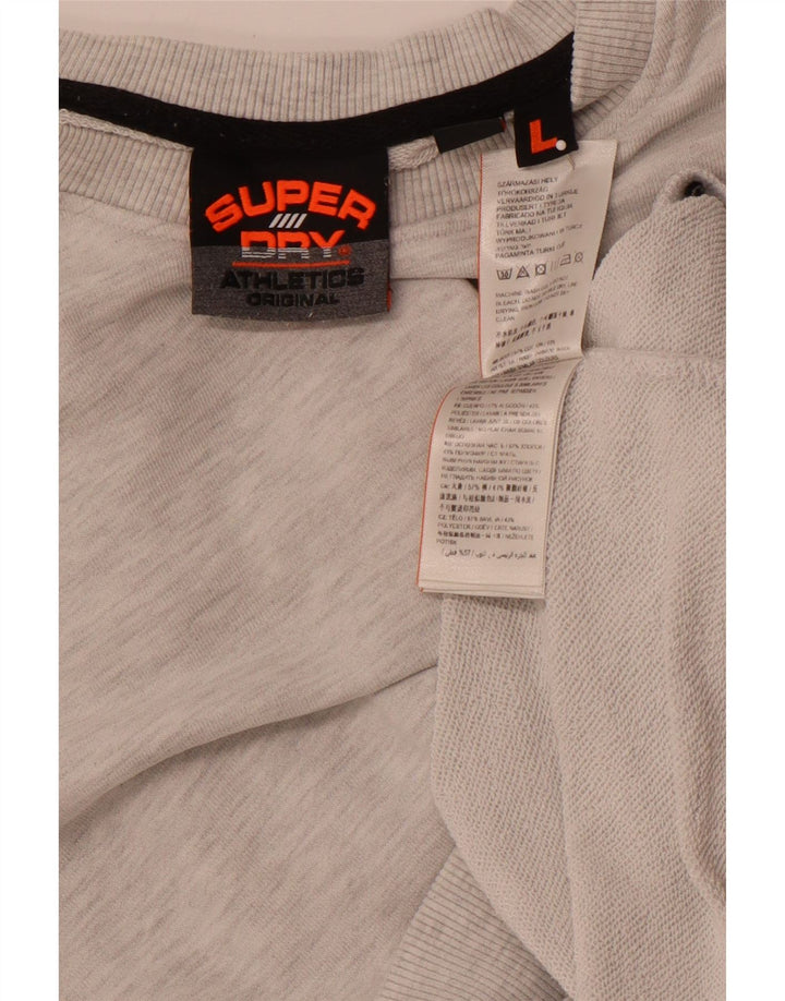 SUPERDRY Grafisk sweatshirt til mænd, stor grå bomuld