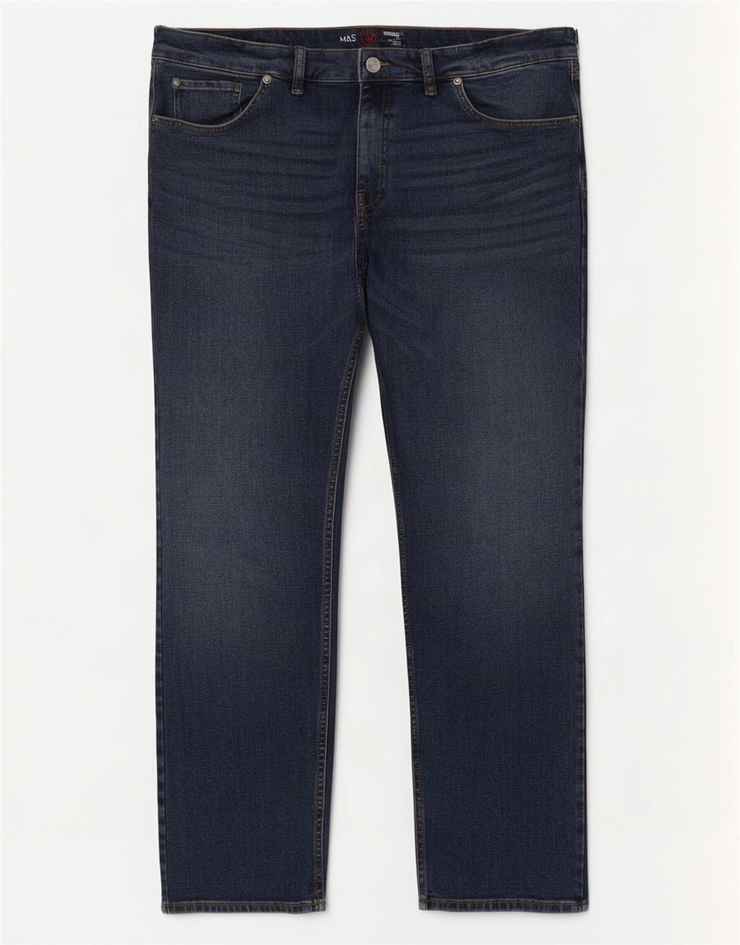 Marks & Spencer Herre Regular Straight Jeans W42 L31 Marineblå Bomuld