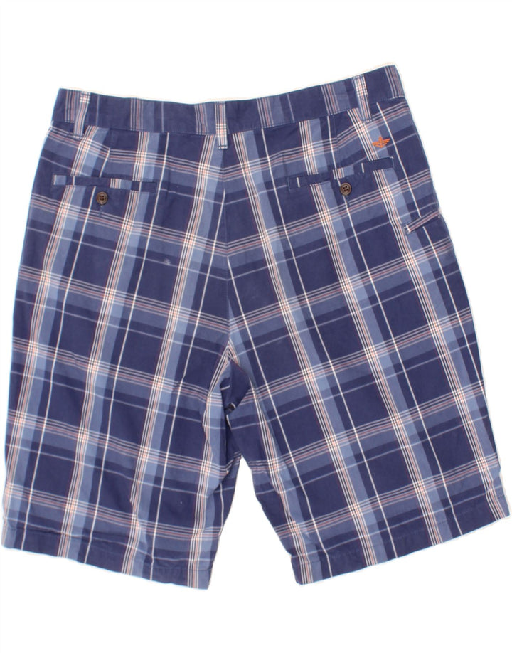 DOCKERS Mens Cargo Shorts W36 Large Navy Blue Check Cotton Vintage Dockers and Second-Hand Dockers from Messina Hembry 