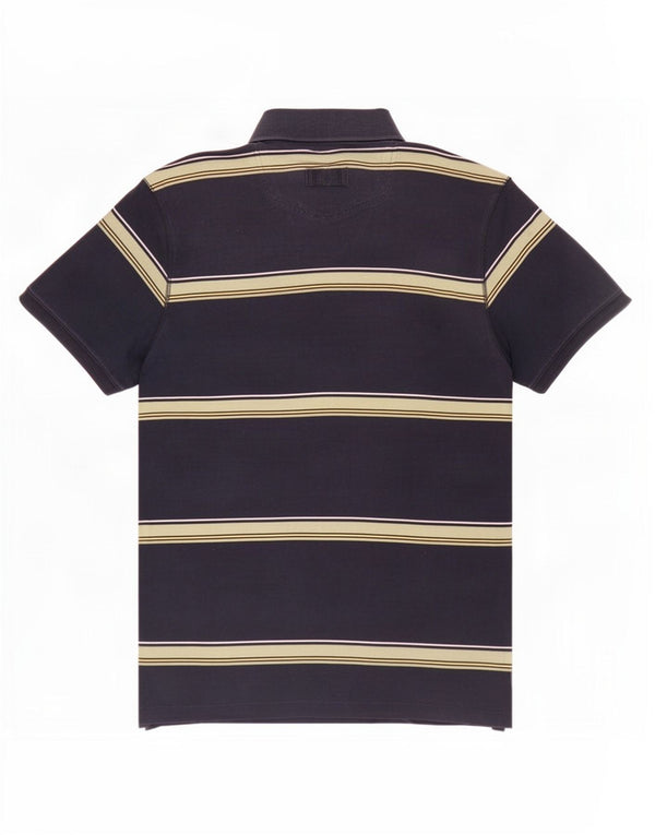 Fat Face Mens Polo Shirt Large Navy Blue Striped Cotton