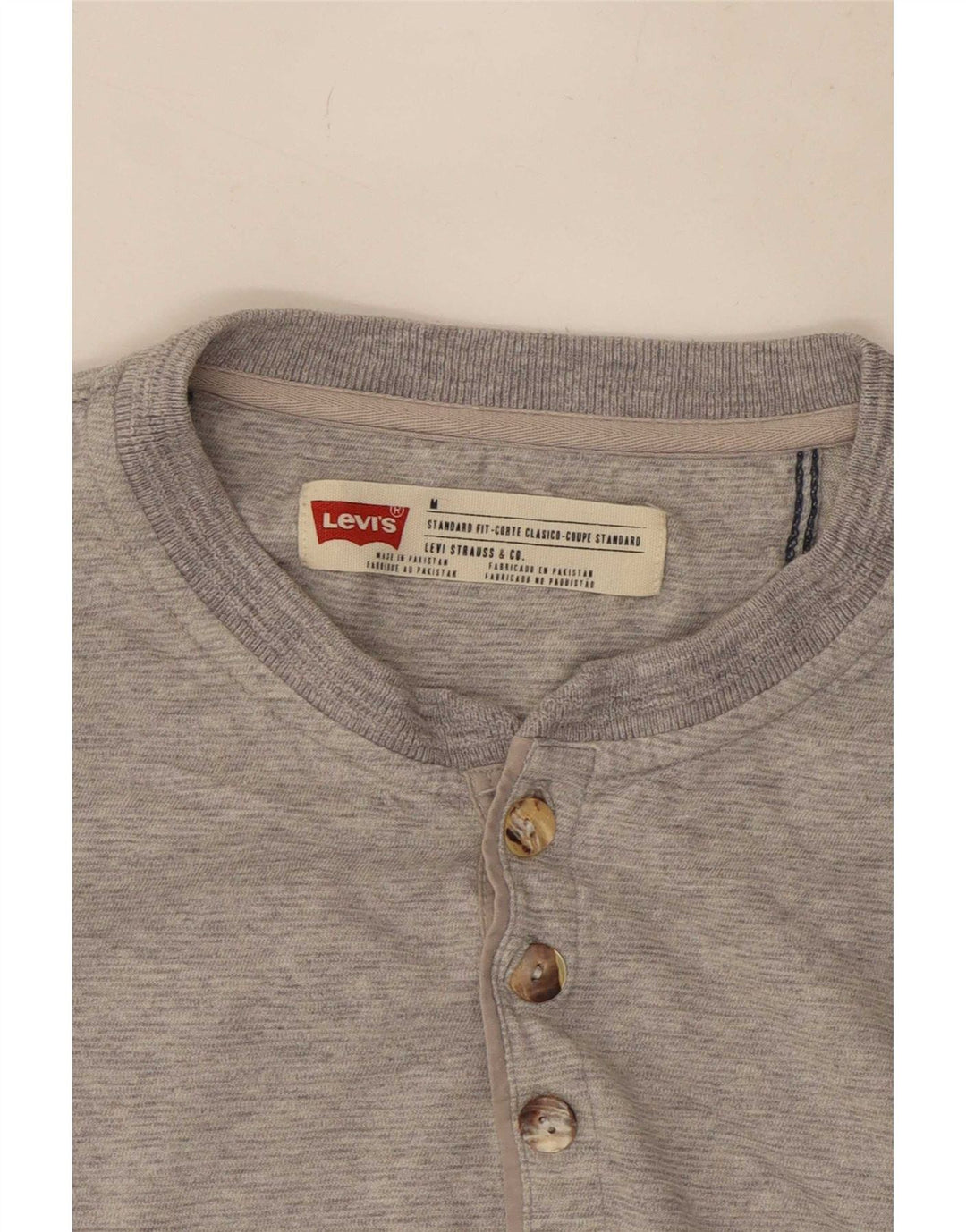 Levi's Herre Standard Fit Top Langærmet Medium Grey Flecked