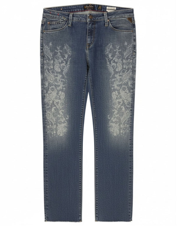 Replay Dame Rockxanne Slim Jeans W30 L29 Blå Paisley