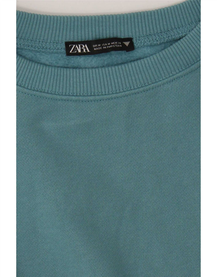 Zara Dame Oversized Sweatshirt Jumper UK 14 Medium Blue