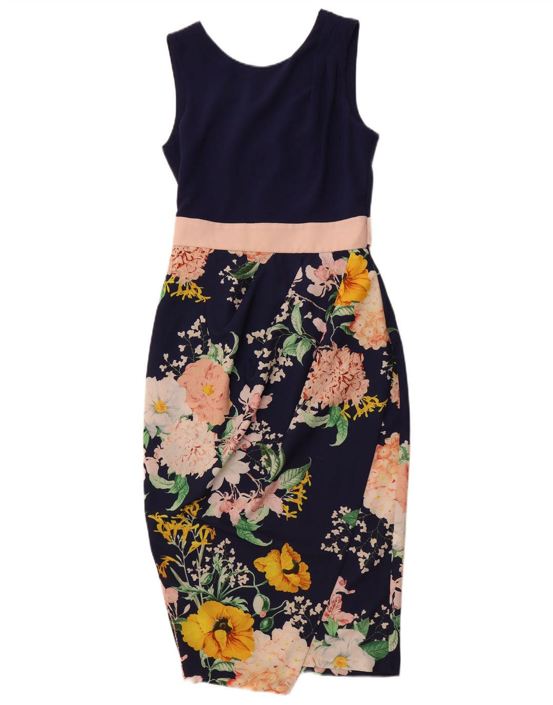 CLOSET Dame Ærmeløs Bodycon Dress UK 8 Small Navy Blue Floral