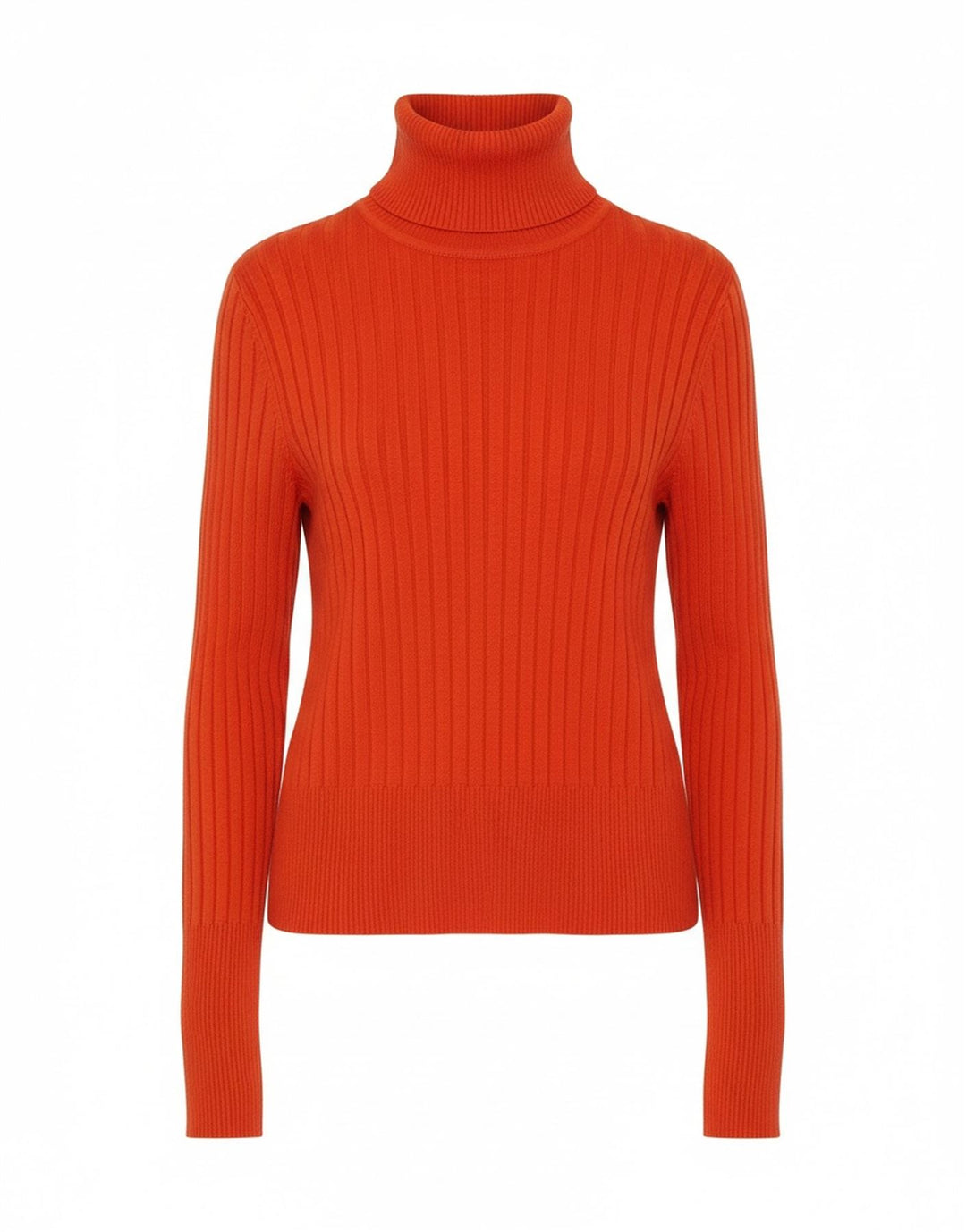 Zara Dame Crop Roll Neck Jumper Sweater UK 12 Medium Orange