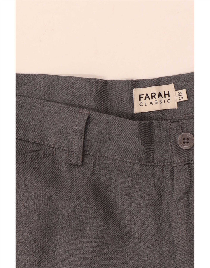 Farah Herre Classic Fit Casual Bukser W36 L29 Grå Polyester