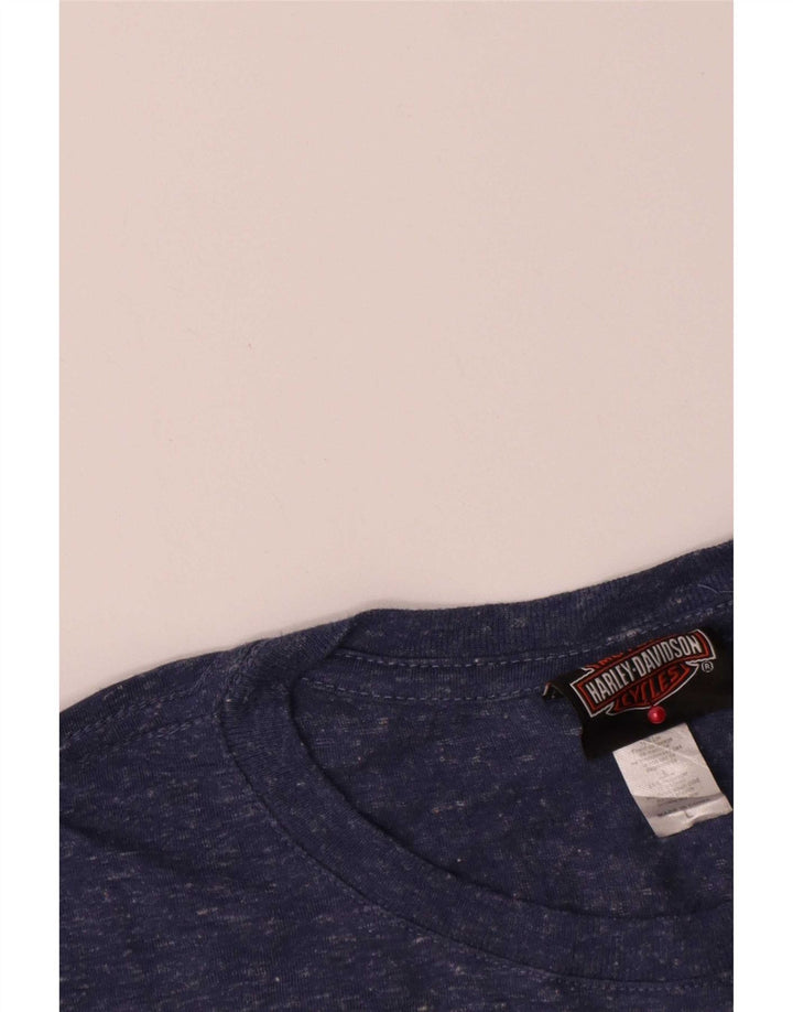 Harley Davidson Dame Grafisk Top Langærmet UK 14 Large Navy Blue