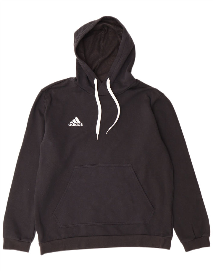 ADIDAS Mens Hoodie Jumper Large Black Cotton