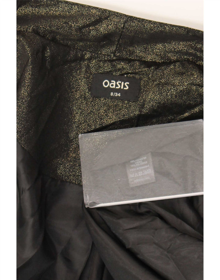 Oasis Dame 3/4 ærmet åben blazerjakke UK 8 Small Khaki Polyester