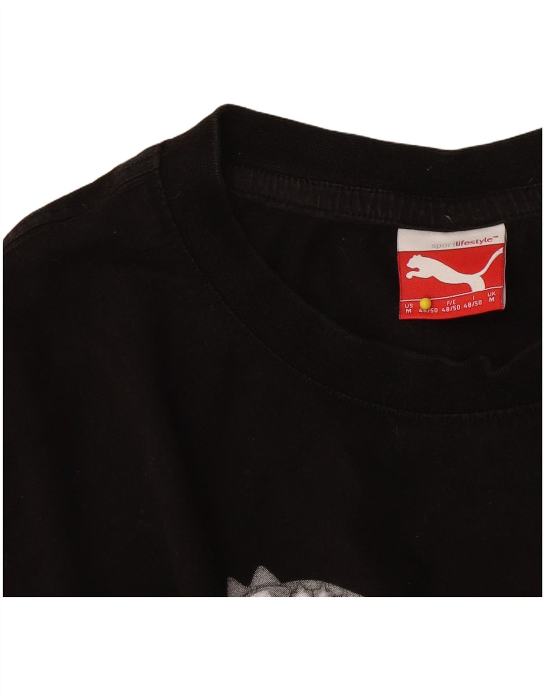 Puma Herre grafisk T-shirt Top Medium Sort Colourblock