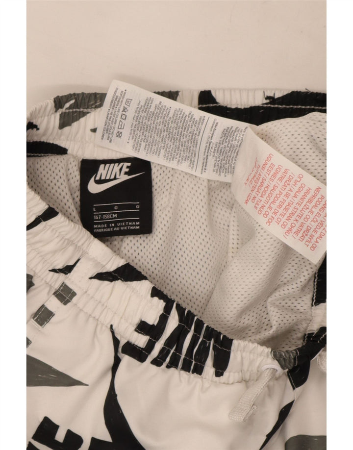 Nike drenge grafiske sportsshorts 12-13 år store hvide polyester