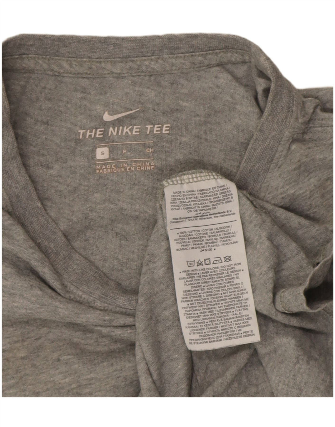 Nike T-shirt top til mænd, lille grå flækket bomuld