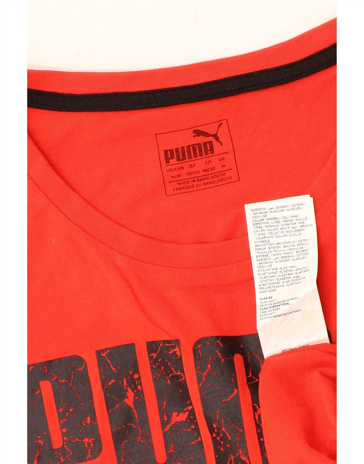Puma Herre grafisk T-shirt Top Medium Rød Bomuld