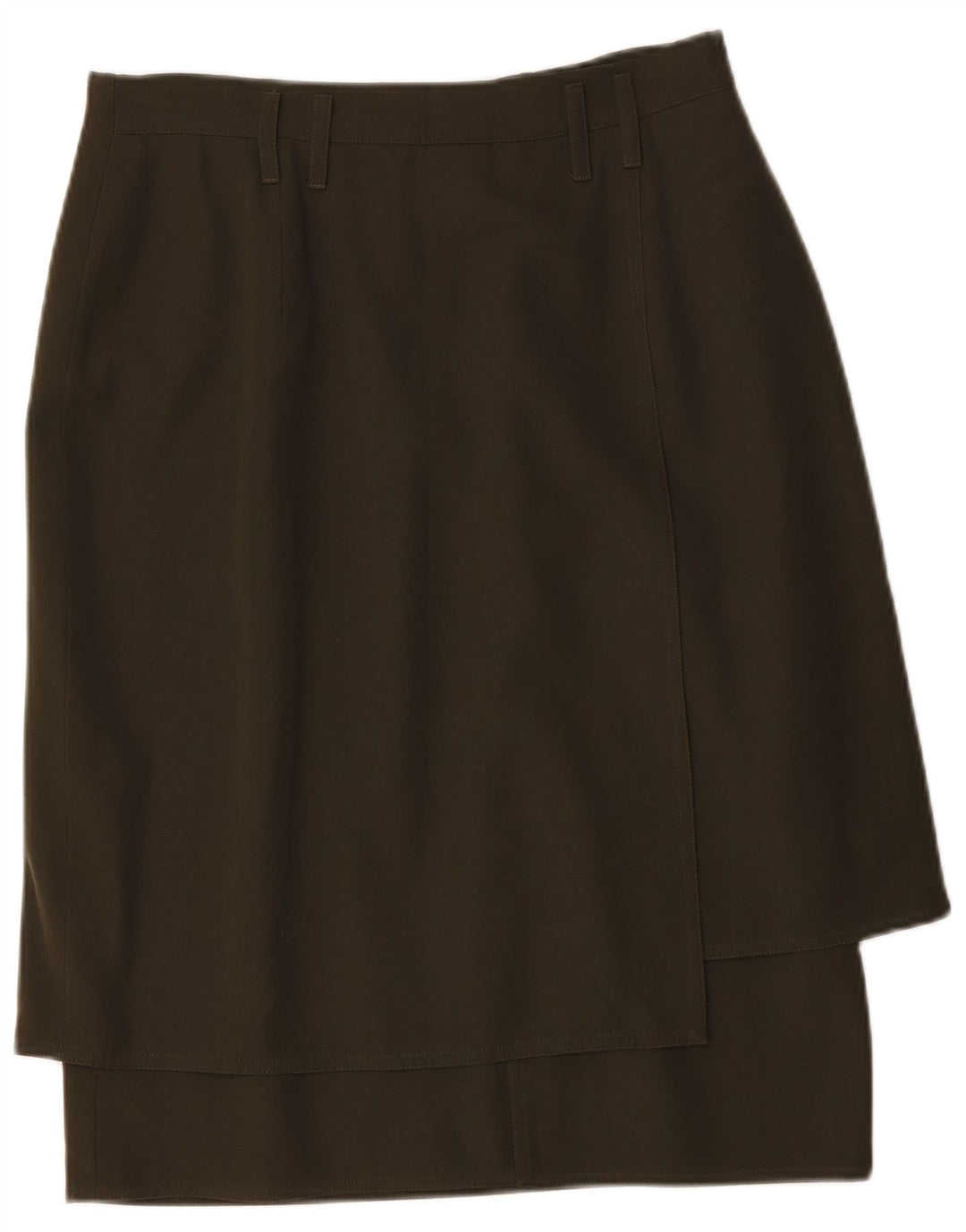 Les Copains Dame Pencil Skirt Medium W32 Grøn uld