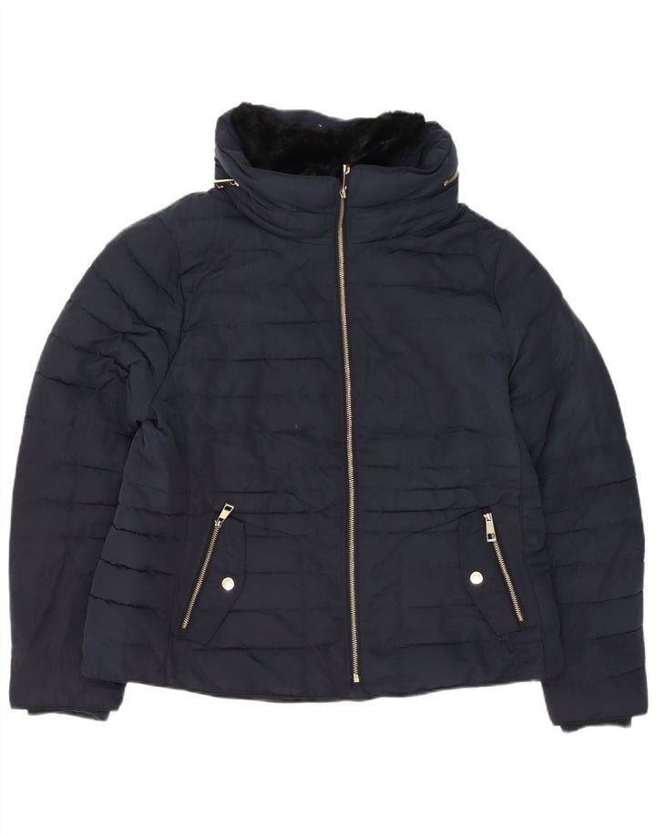 Marks & Spencer polstret jakke til kvinder UK 18 XL marineblå polyester
