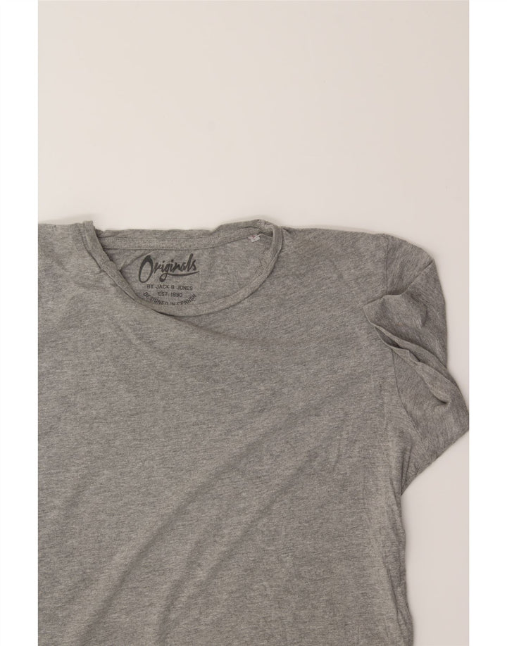 JACK & JONES Mens T-Shirt Top Large Grey Cotton Vintage Jack & Jones and Second-Hand Jack & Jones from Messina Hembry 