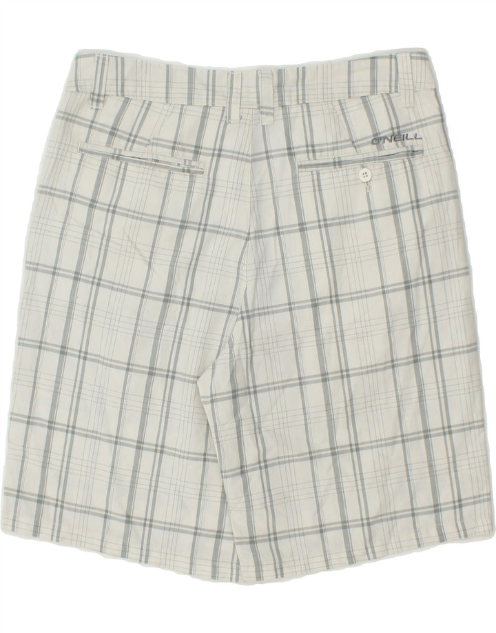 O'NEILL Mens Chino Shorts W33 Medium Grey Check Polyester Vintage O'Neill and Second-Hand O'Neill from Messina Hembry 