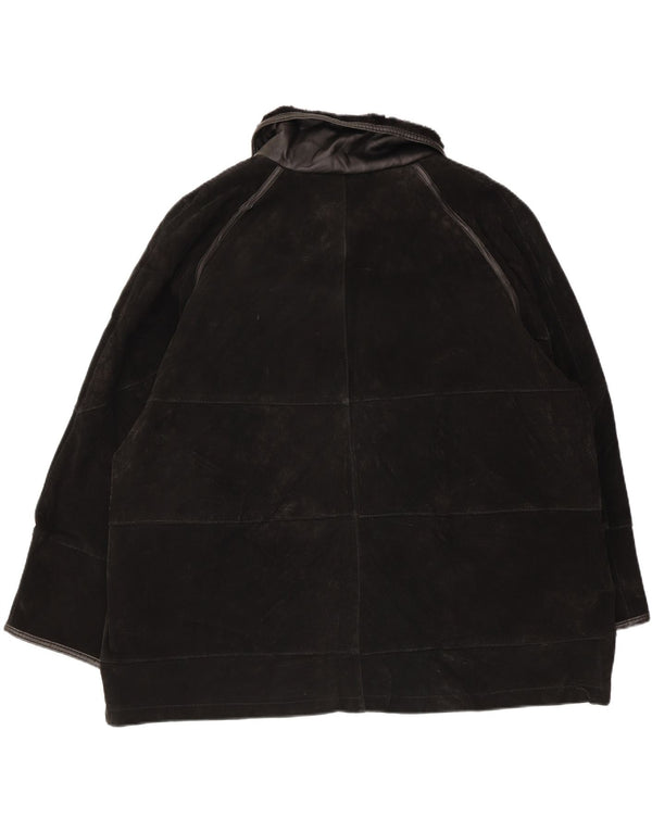 Neuville Dame Ruskindsjakke UK 26/28 5XL Sort Læder