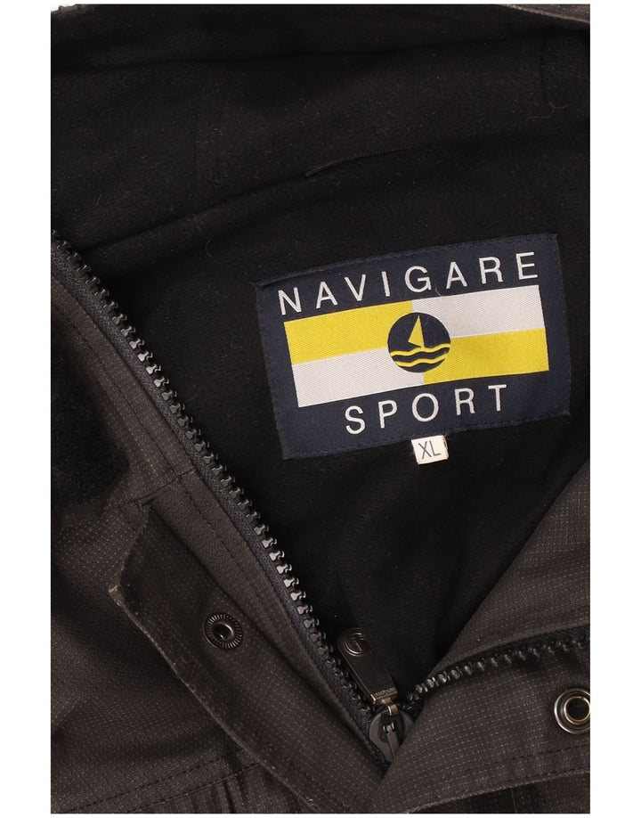 NAVIGARE Vindjakke med hætte til mænd UK 42 XL Grå