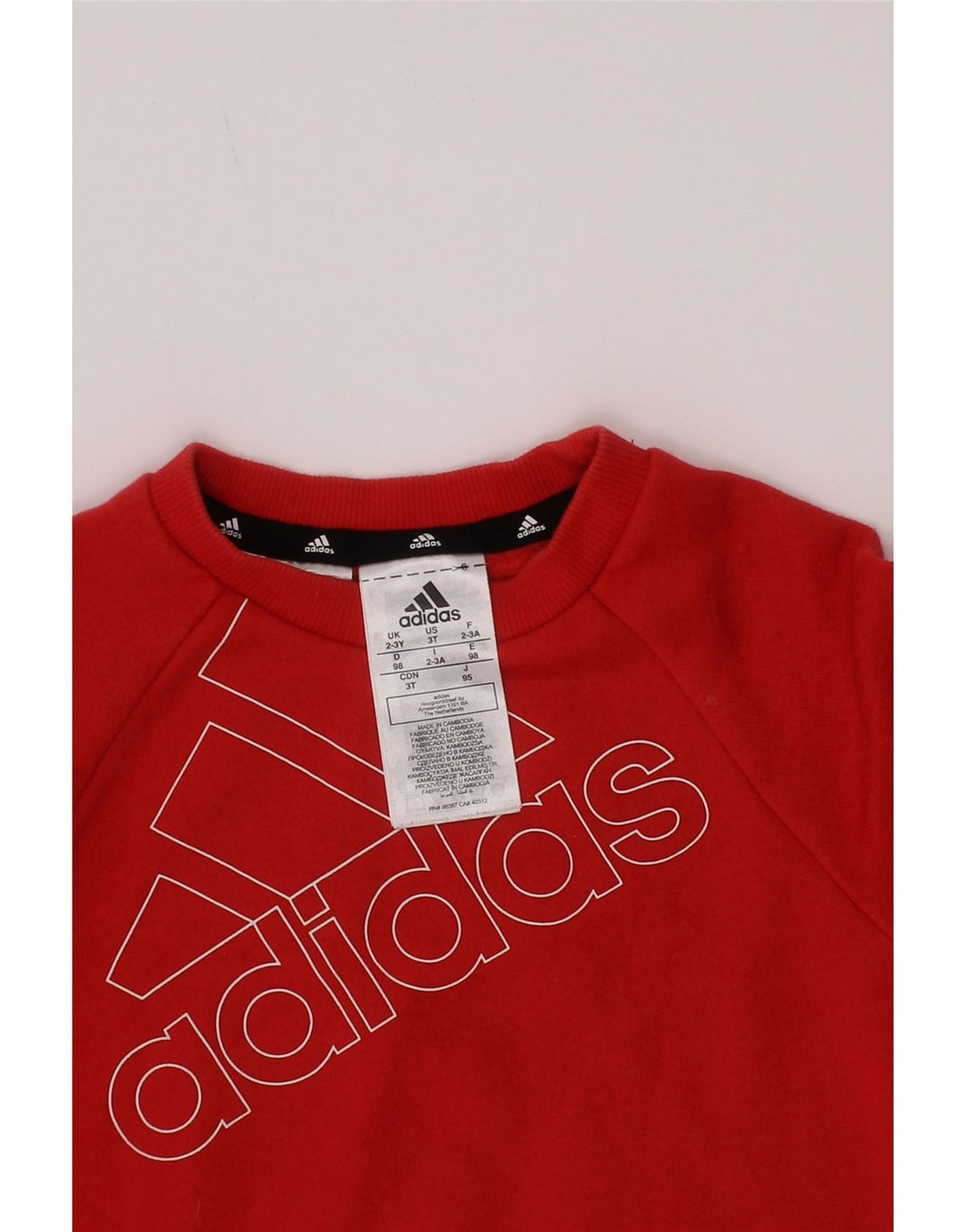 Adidas Boys Graphic Sweatshirt Jumper 2-3 år Rød Bomuld