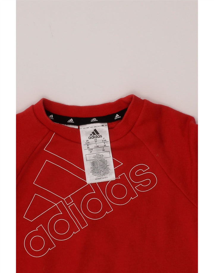 Adidas Boys Graphic Sweatshirt Jumper 2-3 år Rød Bomuld