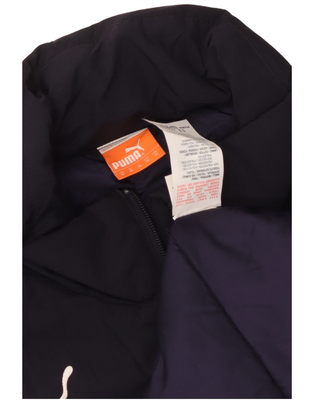 Puma Herre Graphic Windbreaker Jacket UK 42 XL Navy Blue Polyester