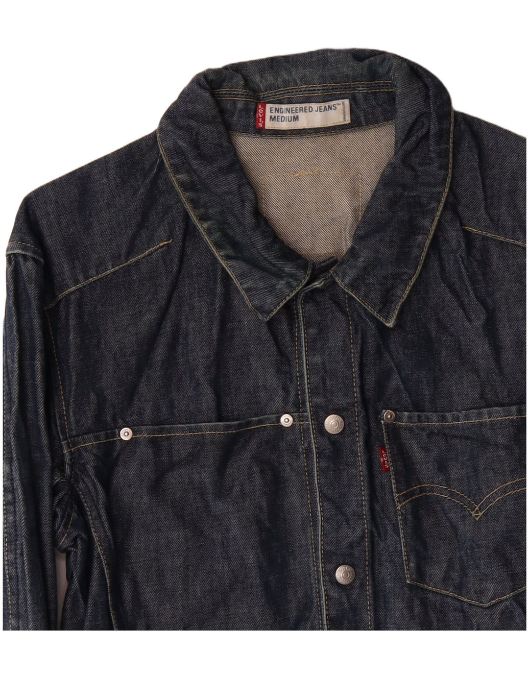 LEVI'S Dame denimjakke UK 14 Medium Navyblå Bomuld