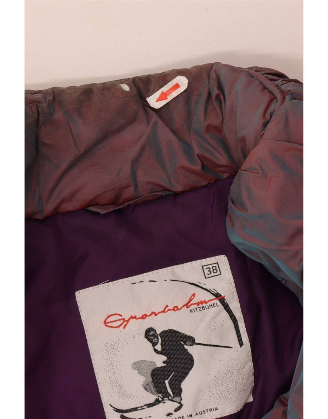 Sportalm Dame Ski Oversized Polstret Jakke EU 38 Medium Burgundy Polyester