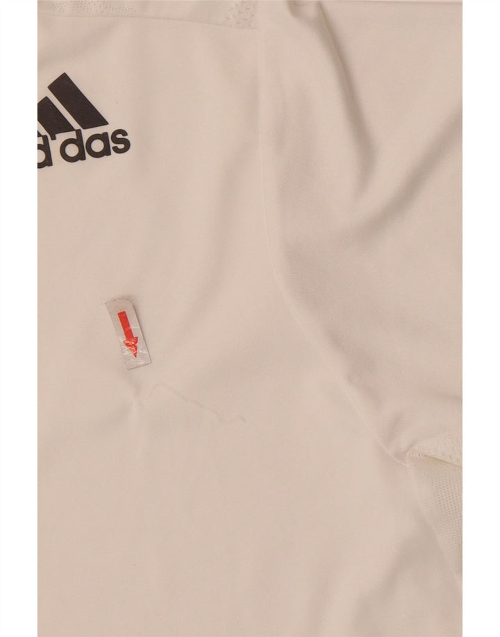 Adidas Herre T-Shirt Top Medium White Polyester