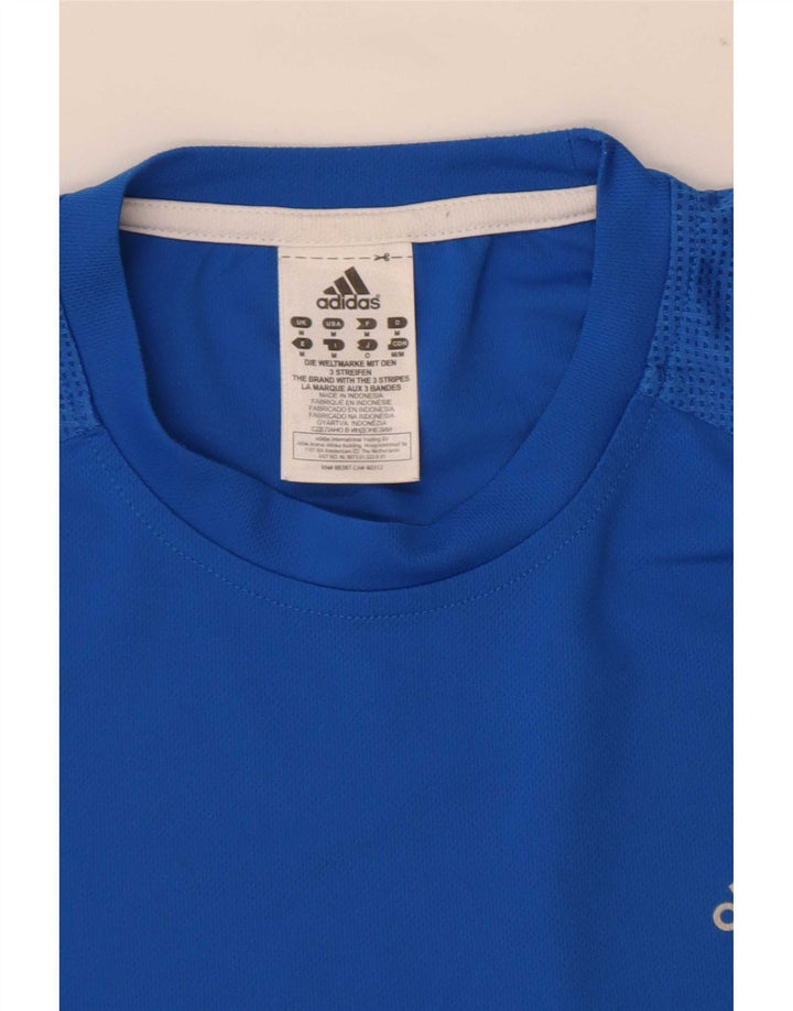 Adidas T-shirt top mellemblå polyester til mænd