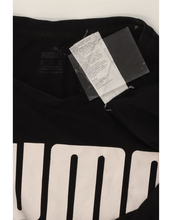 PUMA Mens Graphic T-Shirt Top XL Black Cotton Vintage Puma and Second-Hand Puma from Messina Hembry 