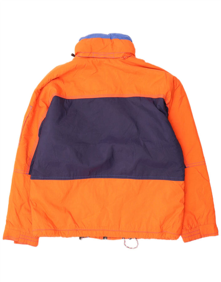 Sergio Tacchini Herre Hætte Skijakke UK 40 Stor Orange Colourblock