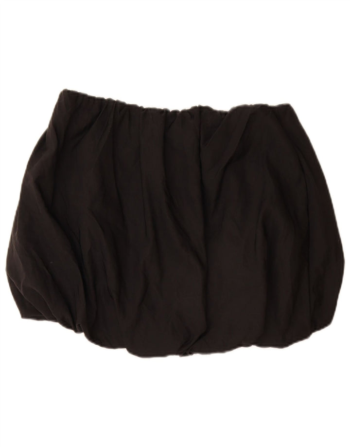 Zara Dame Mini Bubble Skirt UK 14 Medium Sort Polyamid