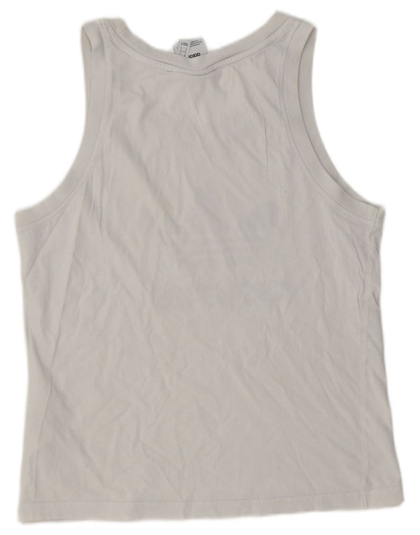 Adidas Dame Grafisk Vest Top UK 10 Small White Bomuld
