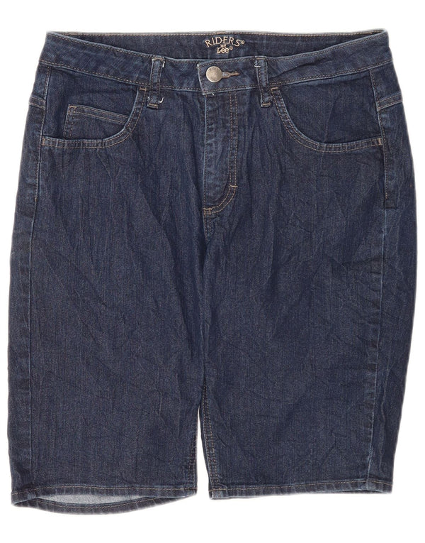 Lee Womens Riders Denim Shorts US 10 Large W30 Navy Blue Cotton