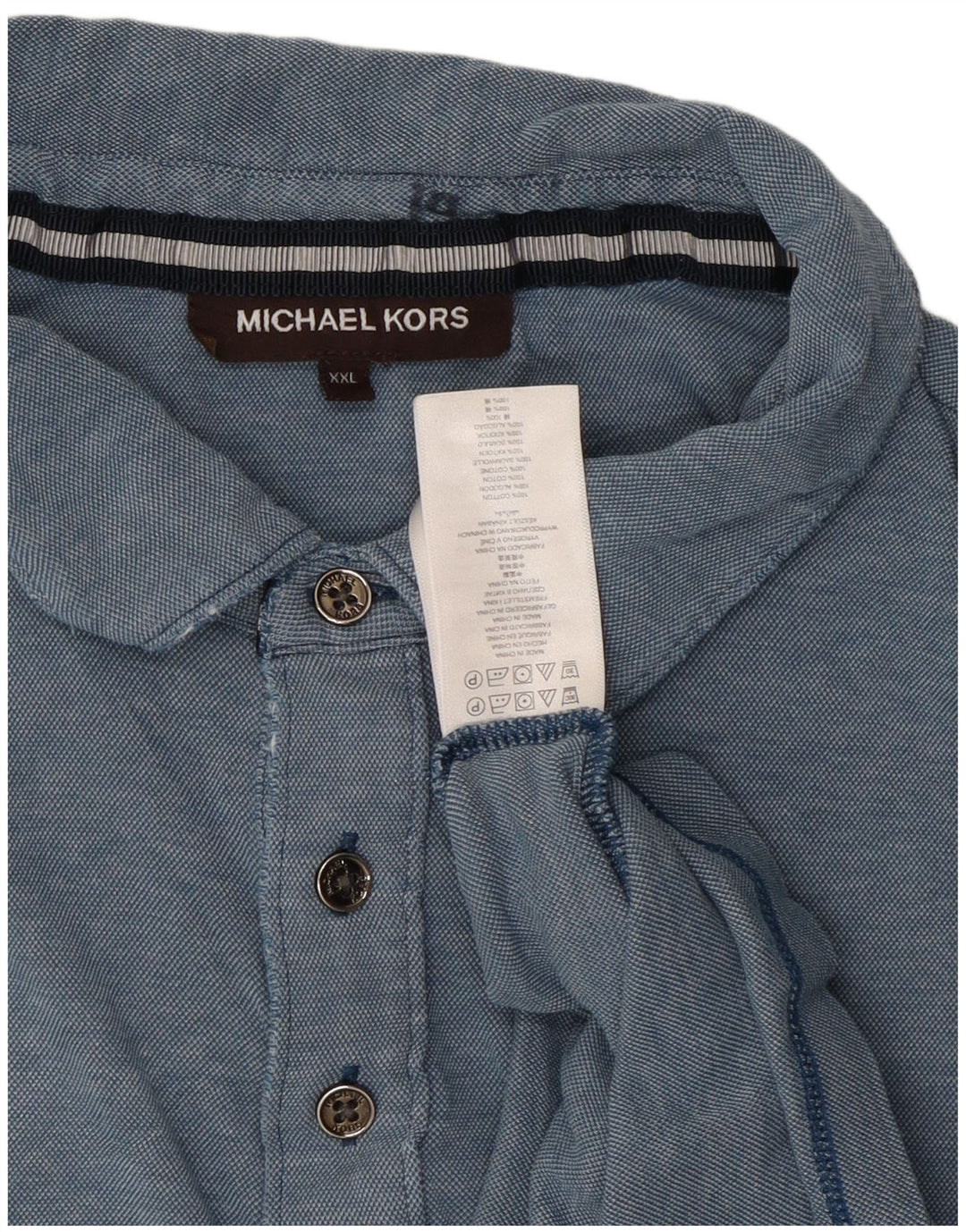 Michael Kors herre poloshirt 2XL blå bomuld