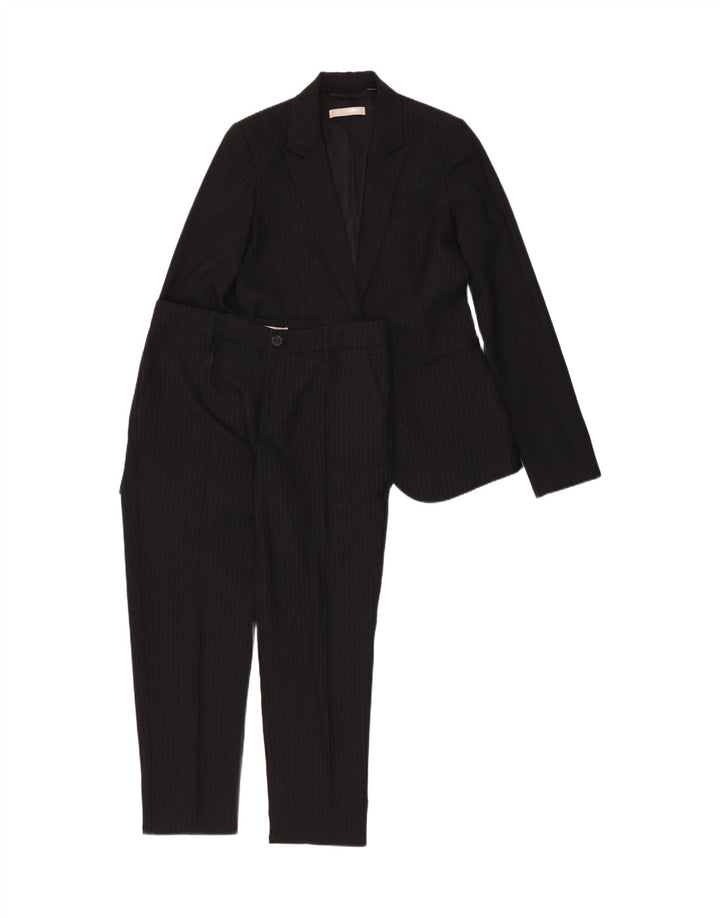 Stefanel Dame 1 knap 2 stykke jakkesæt IT 40 Small W28 L28 Sort nålestribe