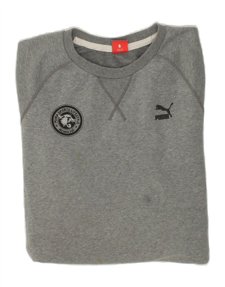 PUMA Mens Sweatshirt Jumper Large Grey Cotton Vintage Puma and Second-Hand Puma from Messina Hembry 