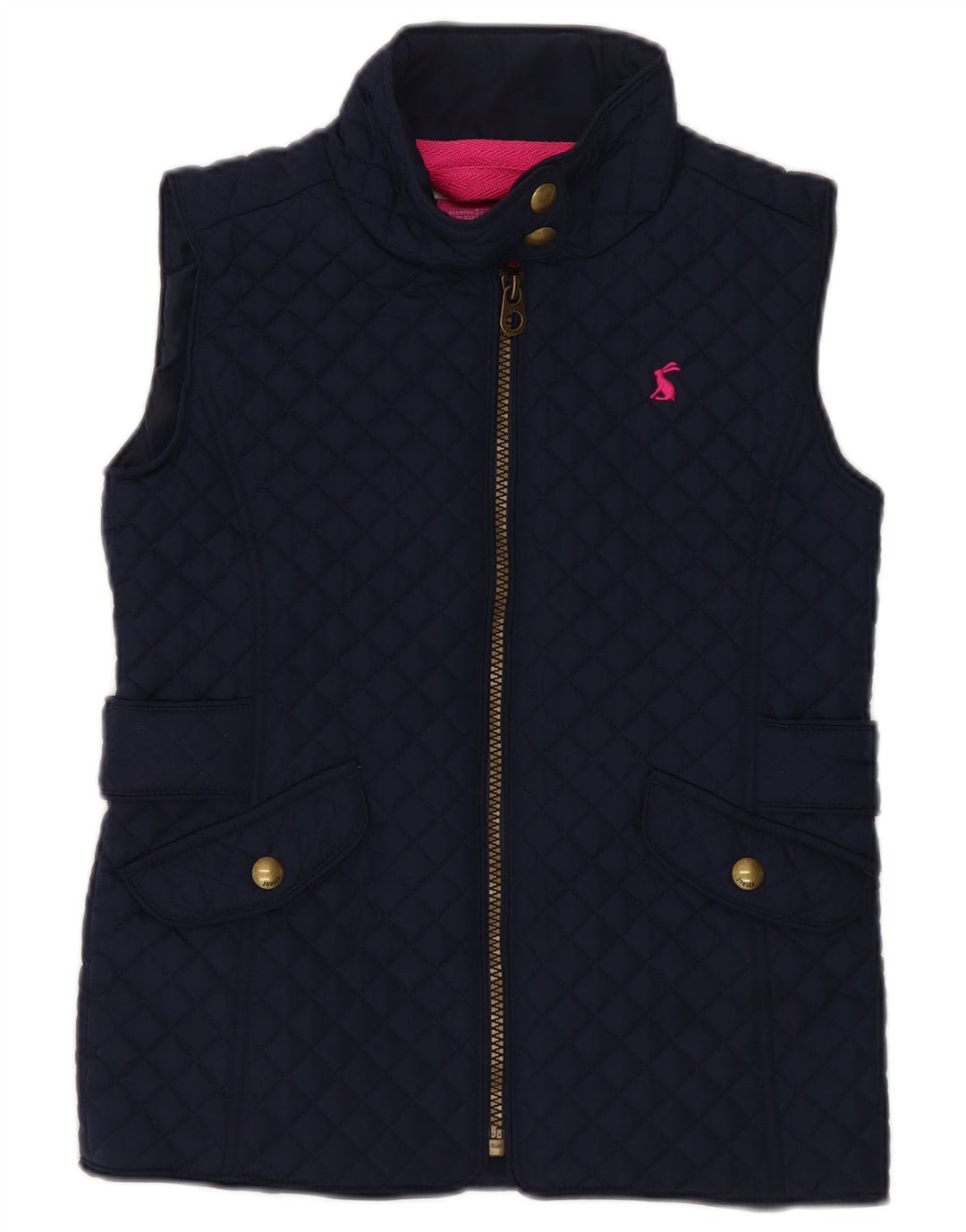 Joules Piger Quiltet Gilet 7-8 År Navy Blue Polyester