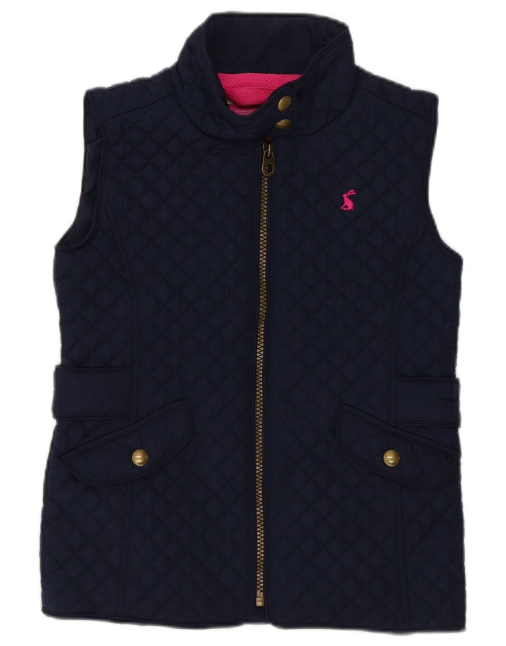 Joules Piger Quiltet Gilet 7-8 År Navy Blue Polyester