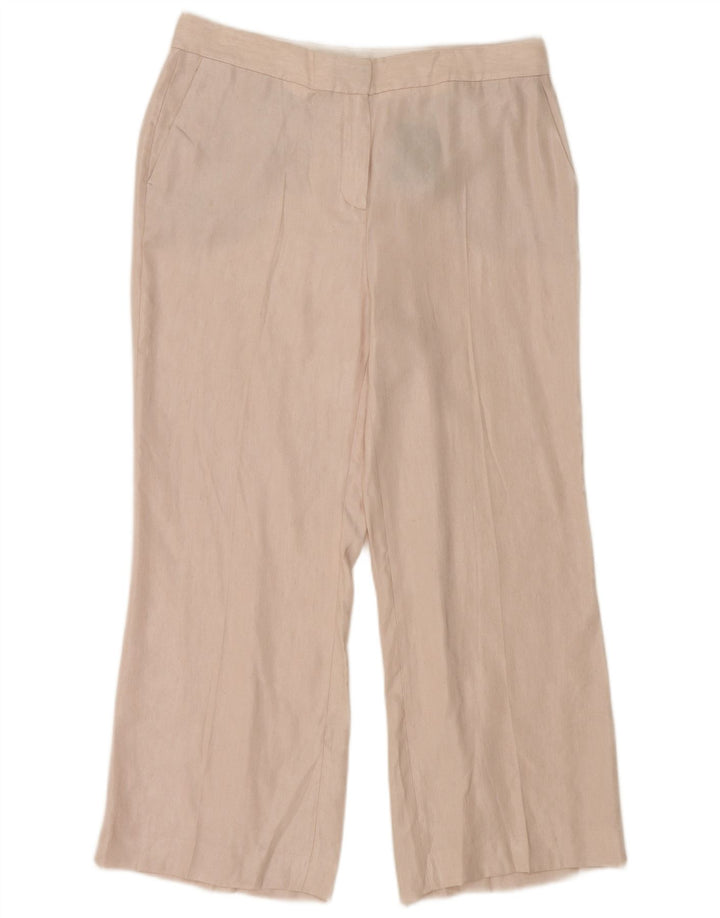 Massimo Dutti Womens Regular Cropped Trousers EU 42 Large W32 L26 Pink