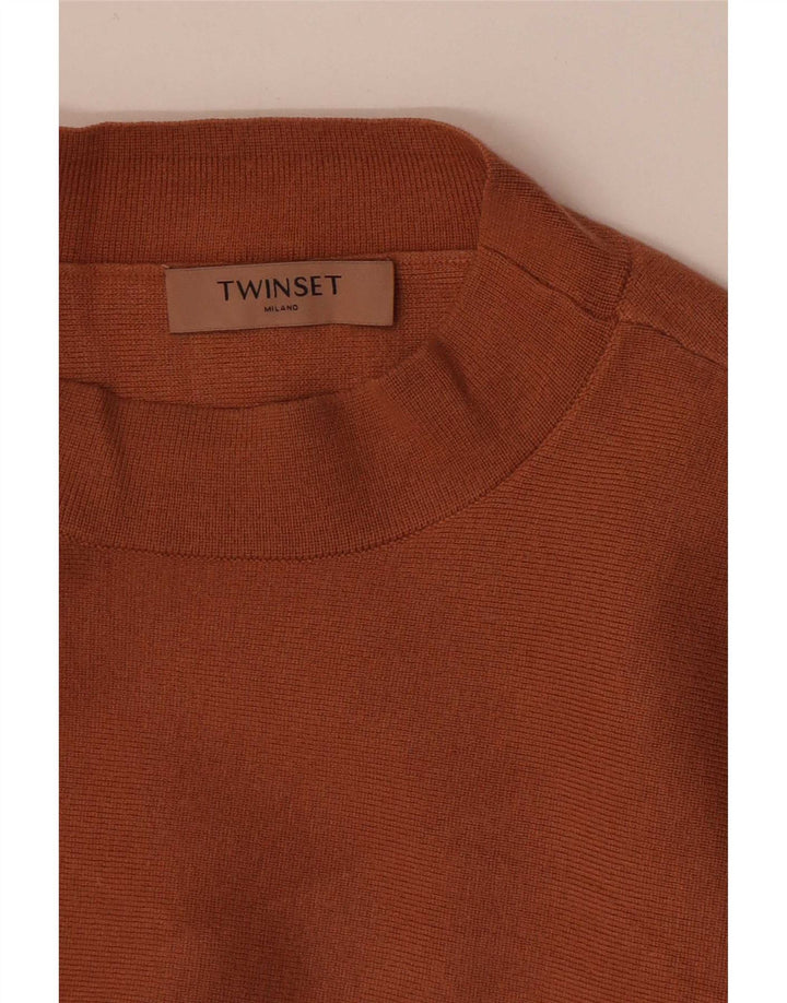 Twinset Dame Top Langærmet UK 12 Medium Brun