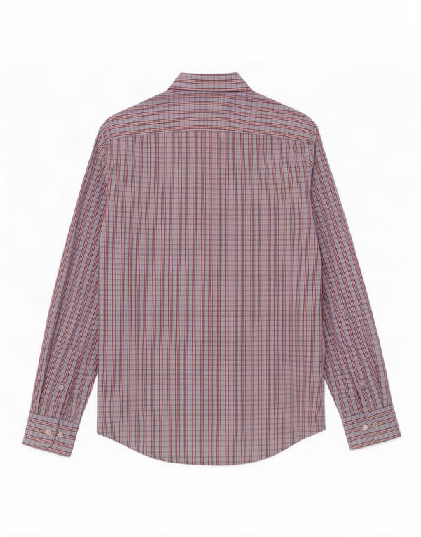 Carrera Mens Shirt Small Blue Check Cotton
