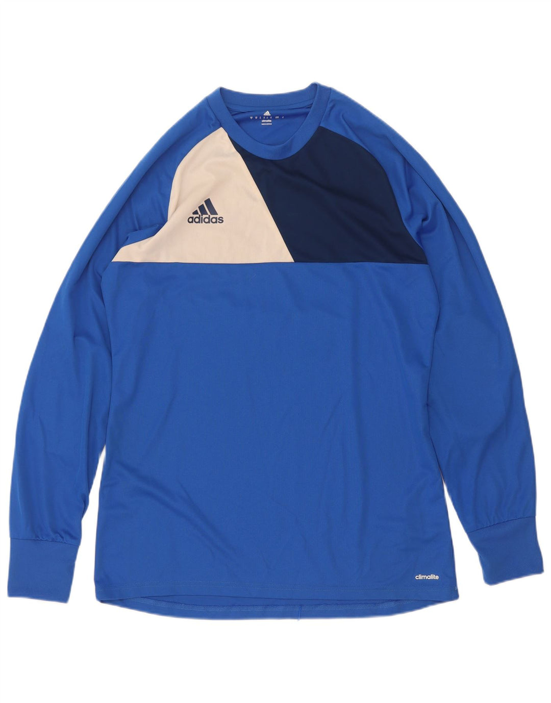 Adidas Herre Climalite Top Langærmet Medium Blue Colourblock Polyester