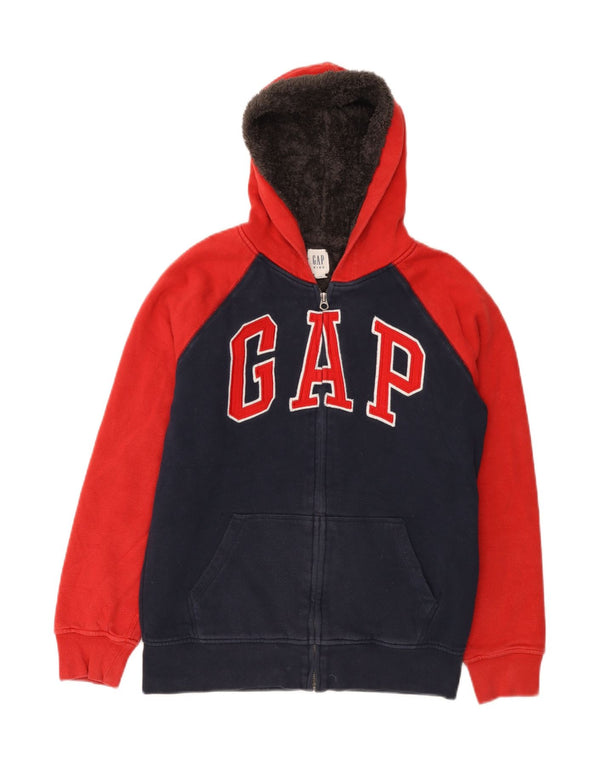 Gap Girls grafisk hættetrøje med lynlås 13-14 år 2XL marineblå farveblok