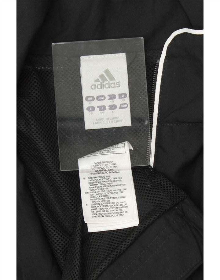 ADIDAS Womens Tracksuit Top Jacket UK 12 Medium Black Polyester Vintage Adidas and Second-Hand Adidas from Messina Hembry 