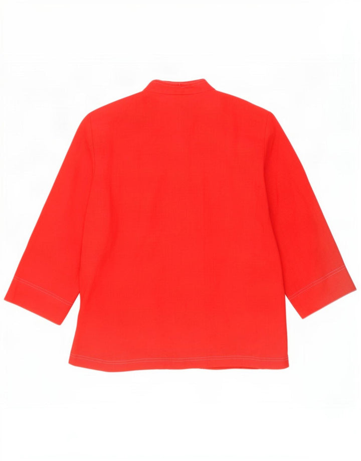 Sasha skjortebluse med 3/4 ærmer til kvinder UK 14 Medium rød linned